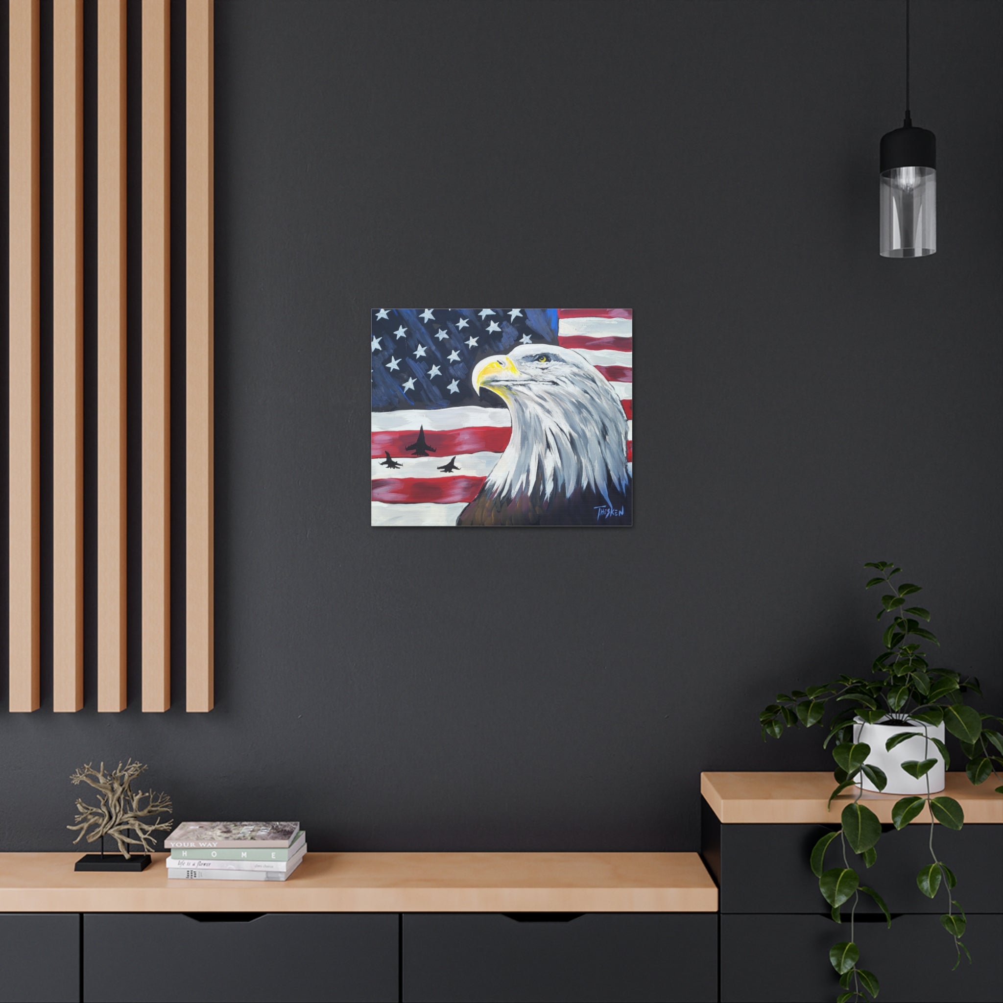EAGLE JETS ON CANVAS