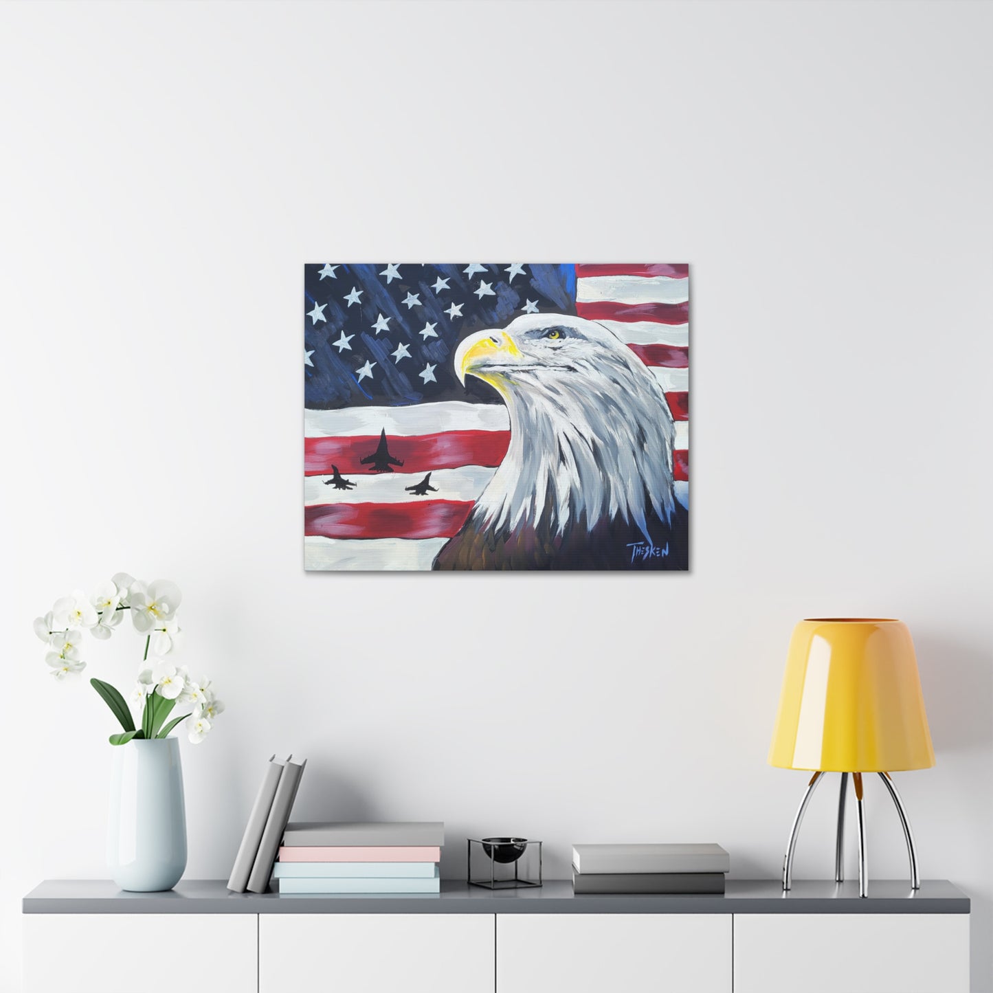 EAGLE JETS ON CANVAS