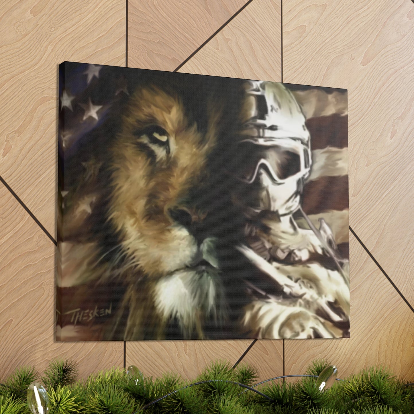 LION SOLDIER ON CANVAS